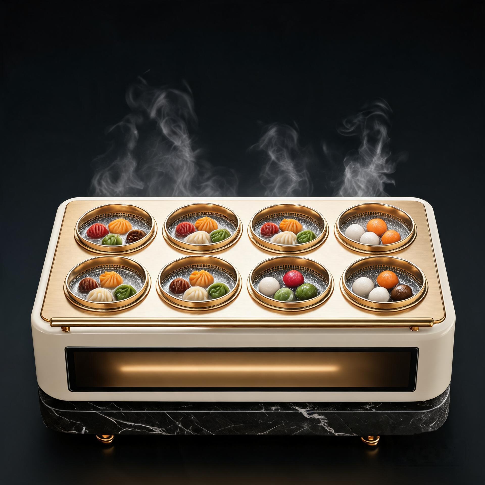MULAN DIAN commercial intelligent-fire equipment — eight pots boiling together, five-colour tea dumplings and five-colour tea tangyuan