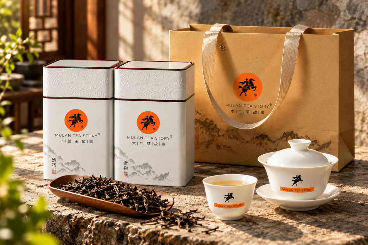 MULAN Tea Story raw Pu-erh 200g two-tin carry set